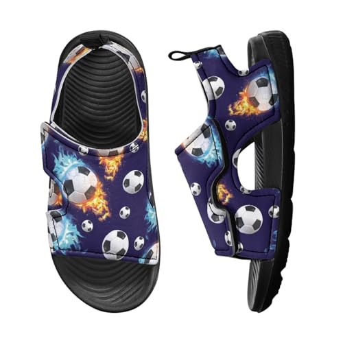 Novelty Balls Kids Summer Slide Sandals Boys Comfort Non Slip Open Toe Adjustable Walking Beach Shower Shoes