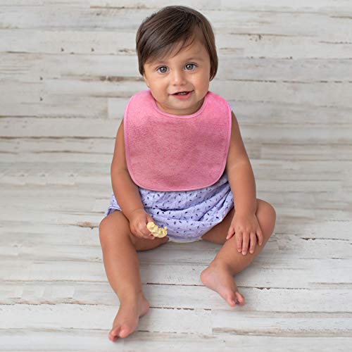 Neat Solutions 8 Pack Multi-Color Solid Knit Terry Feeder Bib, Girl, 8 Count2