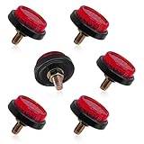 6PCS Mini Reflector with with Bolts and Nuts Type M5 Universal Screw Tag Bolt, Round Reflector Decorative for Motorcycle, Motorcycle Bicycle Car Accessory (Red)