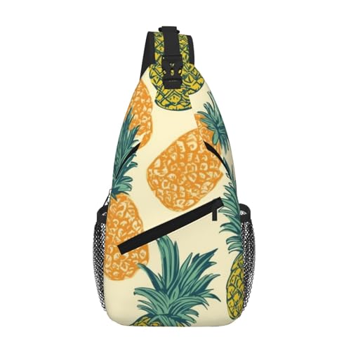Pineapple Pattern Printed Cross Chest Bag Diagonally Chest Messenger Bag