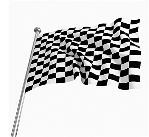 Large 5ft x 3ft Checkered Flag Black & White Grand Prix Motorsport Racing Finish Flags
