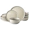 AmorArc Stoneware Dinnerware Sets for 4,Round Reactive Glaze Ceramic Plates and Bowls Set,Highly Chip and Crack Resistant | Dishwasher & Microwave Safe Dishes Set,Service for 4 (12pc) AmorArc Stoneware Dinnerware Sets for 4,Round Reactive Glaze Ceramic Plates and Bowls Set,Highly Chip and Crack Resistant | Dishwasher & Microwave Safe Dishes Set,Service for 4 (12pc)