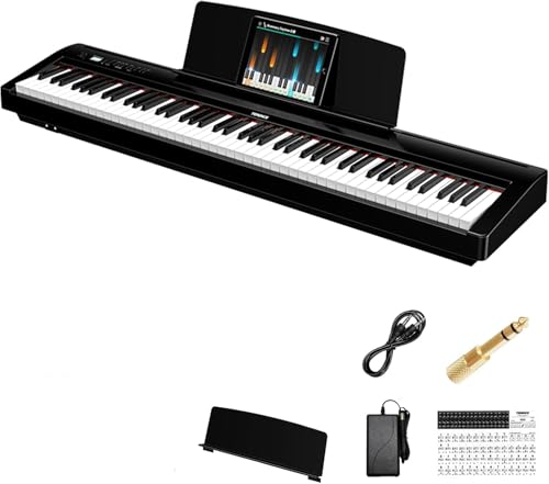 E Piano 88 Tasten Hammermechanik：TERENCE Digitalpiano P50 88-Tasten 2x25W HiFi Lautsprecher & Spatial Audio Mobile Videoaufnahme Bluetooth MIDI Doppel-Tastatur Kopfhörer/Lautsprecher Unterstützung