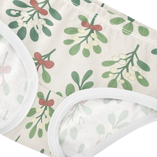 Girls' Briefs Comfort Underwear for Kids Mistletoe Pattern4