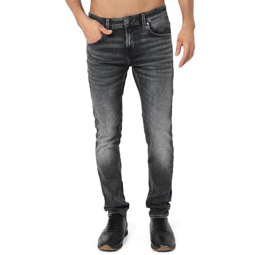 Image of Spykar Men's Kano Slim Fit Mid-Rise Jeans (Ankle Length)