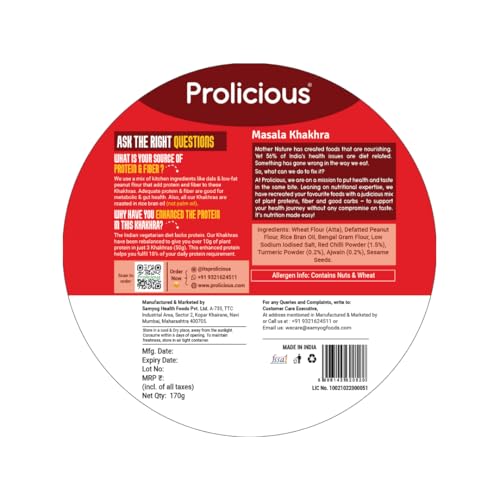 Image of Prolicious Classic Khakhra Combo | Crispy Roasted Khakhra Snacks | Healthy Indian Snack Combo | High Fibre & Crunchy Tea-Time Snack | No Maida (Pack of 5, 170g each)