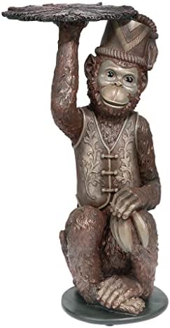 Design Toscano NG31382 Moroccan Monkey Butler Pedestal Sculptural Table