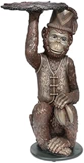 Design Toscano NG31382 Moroccan Monkey Butler Pedestal Sculptural Table