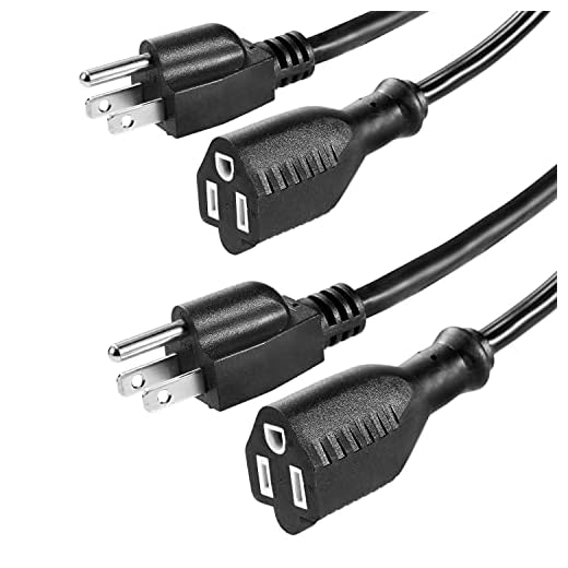UL Listed Waterproof Power Extension Cord,DanYee Indoor/Outdoor(Marked General Use on The Tag) 16 AWG Heavy Duty AC SJTW Electrical Extension Cable (NEMA 5-15P to NEMA 5-15R)(1.6FT 2PACK,Black)