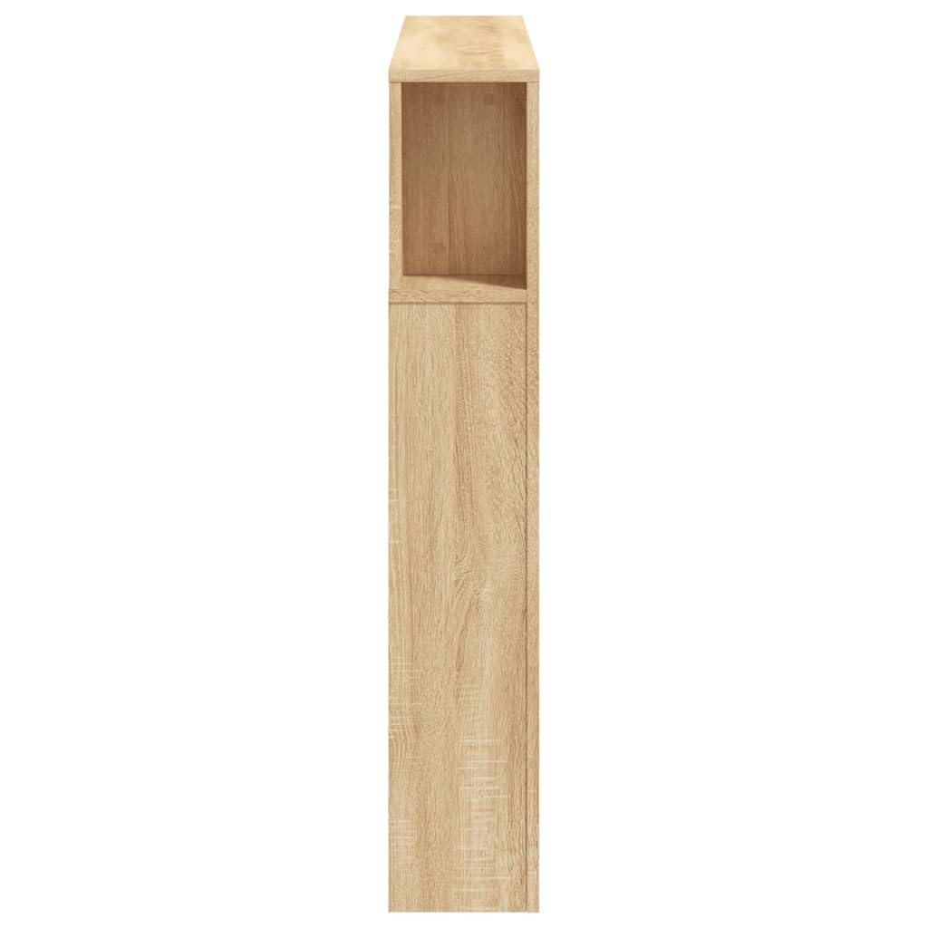 ACAGALA Cabezal LED con estantes 120 x 103,5 cm, cabecero de cama con luces LED, cabecero con compartimentos abiertos, accesorio para cama dormitorio, material de madera, roble sonoma