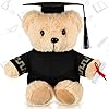 Harrycle 25 cm Abschluss Bär mit Doktorhut Diplom und Abschluss Talar Niedlich Plüschtier Bär Flauschig Weich Abschluss Kuscheltier für Mädchen Jungen Abschluss Gratulation Schule Geschenk