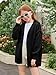 Haloumoning Girls Oversized Cardigan Sweaters Kids Fashion Open Front Long Sleeve Knit Sweater 5-14 Years Black
