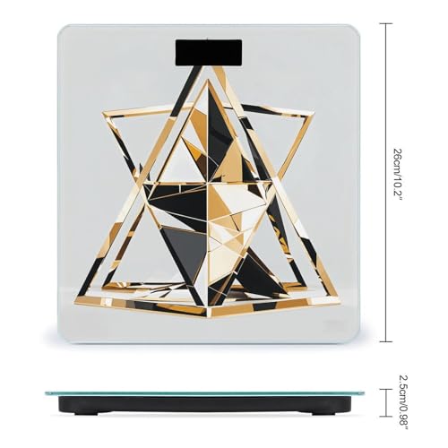 Báscula Digital de Baño Triángulo Moda Negra Blanca Dorada miniatura 2