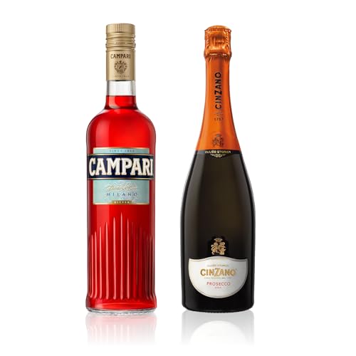 Campari Spritz - Campari 70 cl + Cinzano Prosecco D.O.C. 75 cl, Aperitivo Alcolico, Set per Campari Spritz