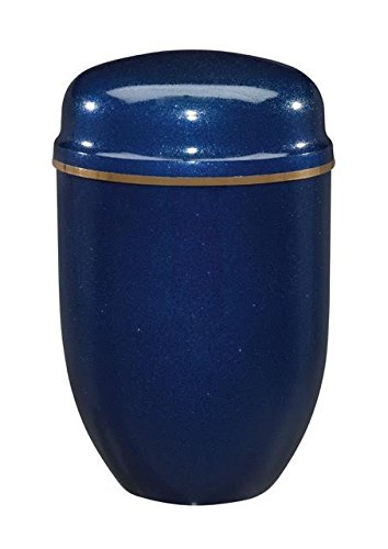 Urns UK Cremation Ashes Poynton - Urna clásica de Metal, Acero_p, Acero, Azul Oscuro, 18.5 x 18.5 x 30 cm