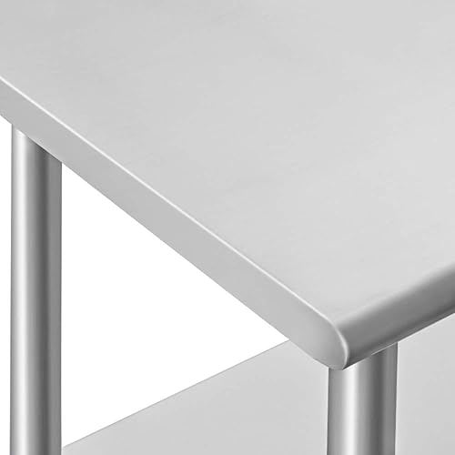 Miniatura 4 de Rockpoint - Mesa de acero inoxidable para preparación y trabajo, 36 x 24 pulgadas mesa de cocina comercial de metal NSF con estante inferior