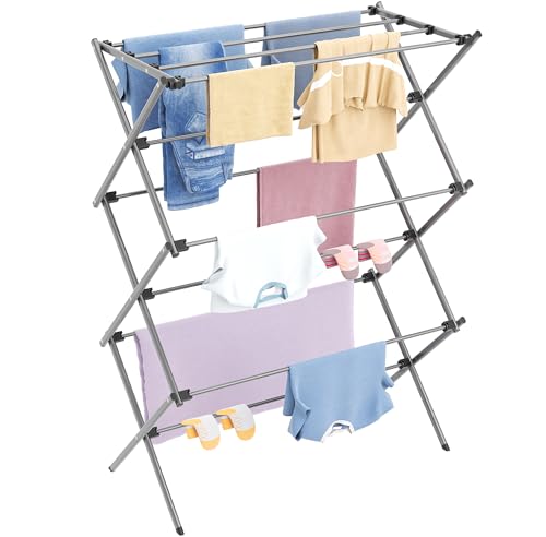 HOMIDEC Clothes Airer,3-Tier Indoor/Outdoor Foldable Clothes Drying Rack