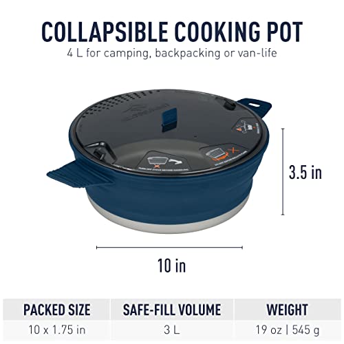 Sea To Summit X-Pot Collapsible Camping Cook Pot, 4.0 Liter - Navy #TOP1