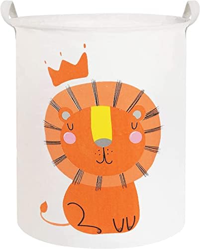 HKEC Lion Hamper,Baby Laundry Basket, Waterproof Dirty Clothes Hamper,Kids Toy Storage Bins, Gift Baskets,Bedroom,Boy Nursery Laundry Basket (Lion)