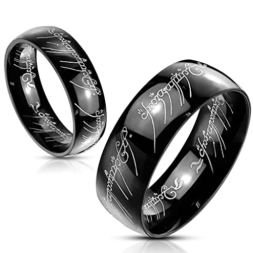 UrbanBijoux Bague Anneau Femme Homme tungstène Noir Lord Le Seigneur des Anneaux - 62