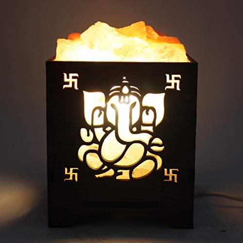 Buy Global Aroma Brown Hare Krishna Himalayan Rock Salt Lamp for Positive Energy, Vastu, Healing