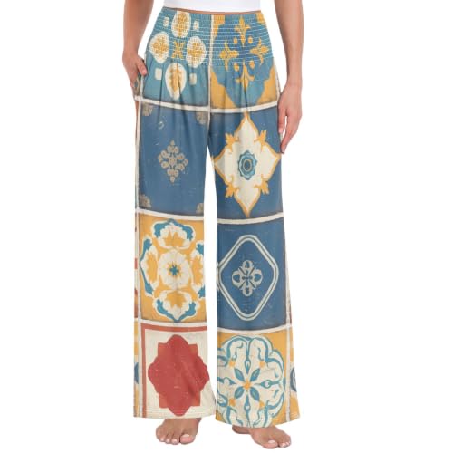 Pantalon long décontracté femme Vintage Tiles pour en finir avec les jeans serrés