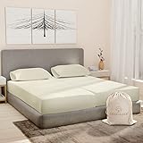 Good Sleep Bedding Split King Sheets Sets for Adjustable Bed Cotton, Luxury Sheets, 1000 TC Egyptian Cotton, 5 Piece 100% Cotton Split King Sheet Set, Sateen Sheets, 2 Fitted - 16" Deep Pocket, Ivory