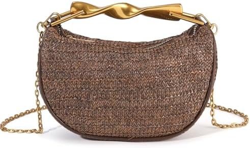 CUXVA Straw Clutch Bag for Women Mini Summer Satchel Purse Fashio...