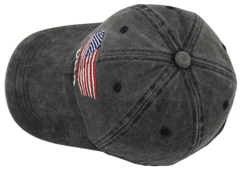 Image of American Flag Hats for Men Women, Embroidered Adjustable Cotton USA Baseball Cap