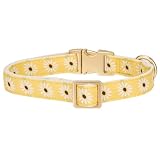 YUDOTE Hundehalsband aus weichem Cord mit Jacquard-Band, Hochwertig Gemustert Blumenmuster für Kleine Hunde den täglichen Gebrauch, Gelb