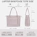 VANKEAN Laptop Bag for Women, 15.6 Inch Work Bag Waterproof Computer Shoulder Bag with USB Port, Large Tote Bag for Work Business Travel, Quilted Pink