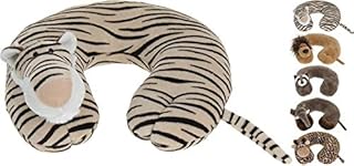 Wildlife Childrens Animal Neck Cushion Kids Travel Pillow Polyester Car Plane Train (Racoon)