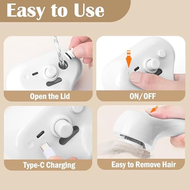 Cat Steam Brush for Shedding, 4-in-1 Pet Steam Brush with Anti-Static Spray, Massage, Cleaning, Shedding, Rechargeable Spritz Defur Comb for Cats and Dogs, One-Click Release Button-IdWFwPhd