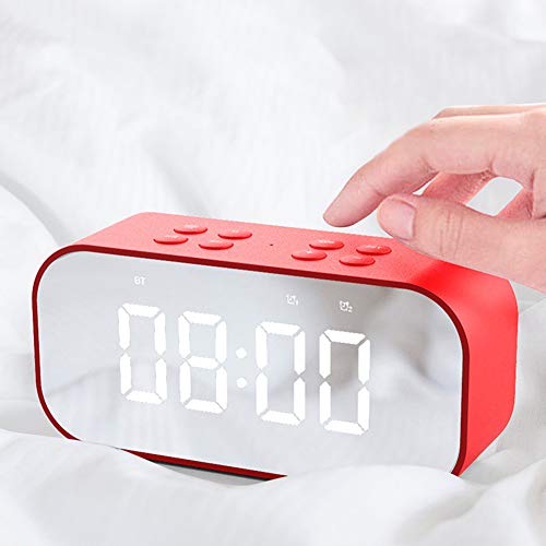 heaven2017 Mini Despertador com Alto-falante Bluetooth, Preto