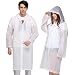 KKTICK Rain Poncho Reusable, 2 Pack Adult Raincoat with Hoods and Sleeves, Thicken Clear Ponchos for Men Women Teens, 45.2" x 24.8"