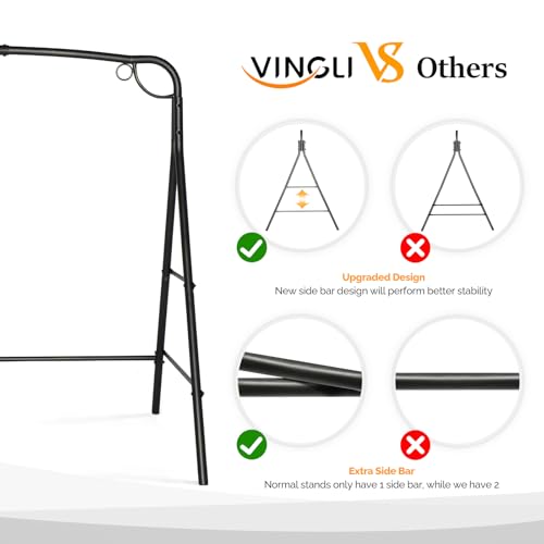 Image of VINGLI Heavy Duty Porch Swing Stand, 660 LBS Steel Frame, Antique Bronze