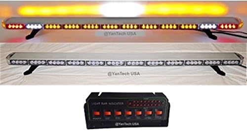 60" Amber Clear Super Bright LED Light Bar 102 LEDs Flashing Warning Tow Truck Wrecker Police Snow Plow with Cargo Lights and Tail/Brake/Turn Signal Lights - USA Warranty w/Lifetime Service