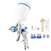 aqxreight – Verfspuit, HVLP Verfspuitpistolen Kit 600CC Capaciteit Gravity Feed Automobile Paint Sprayer met 3 spuitmonden