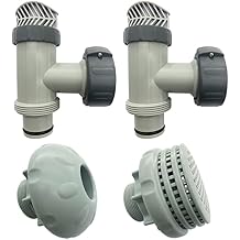 2 Pack Plunger Valve & Inlet Water Nozzle & Filter Mesh Outlet Strainer Grid Replacement for Ground Pool Parts Kit 4 Pack