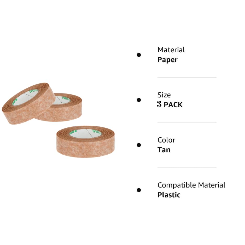 Image of BB 3Micropore Medical Tape, 0.5 Inches Width, Pack of 3 Rolls