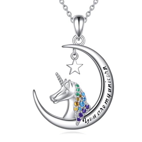 Collar de unicornio en plata esterlina fina y circonias de alta gama