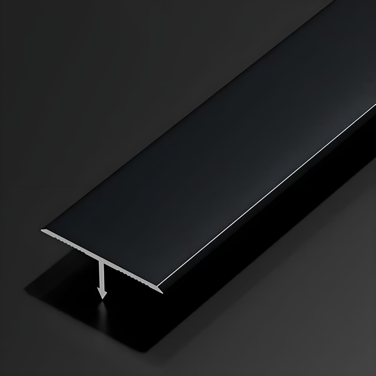 Aluminium-Eckleiste Für Türteiler 90 cm* 3 Stück T-Formleiste Für Laminatböden Bodenübergangsleiste Und Schwellenleiste Für Nahtlose Raumkanten(Black,Width: 40 mm)