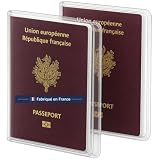 PRÊT À VOYAGER Étuis Passeport Transparents – Lot de 2 – Fabriqué en France