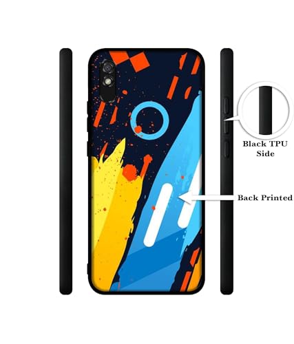 Image of Abstract Stripes Geometric Figures Design Premium 2D Printed Metal Back Case Cover for Mi Redmi 9A / 9A Sport / 9i / 9i Sport