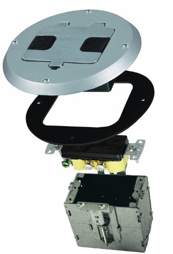 Raco 6239Ss Floor Kit With Recessed Duplex 15A Tr Device And Adjustable Steel Box, 1-Gang, Stainless Steel #TOP15