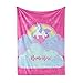 Personalized Magical Rainbow Unicorn Blanket for Kids, Teens, Girls, Women, Baby, Adult - Cute Pink Mink Fleece Plush Sherpa Throw Blankets Perfect as Cozy Comfy Presents (50" x 60" - Child)