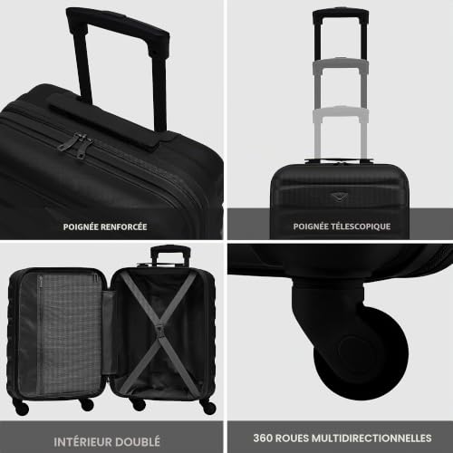 Flight Knight Bagage Cabine Leger a 4 Roues en ABS Approuve par Plus De 30 Compagnies Aeriennes, Dont Air France, easyJet et Ryanair (Priority) 55x40x20cm – vue 7