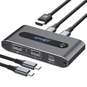 AILVLVNG 2-Port USB-C KVM-Switch mit 4K HDMI