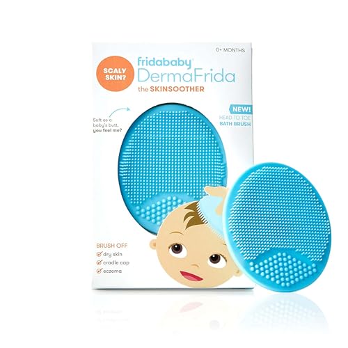 Frida Baby DermaFrida the SkinSoother Baby Bath Brush: Cradle Cap Brush for Babies Baby Essential for Dry Skin Cradle Cap Treatment and Eczema