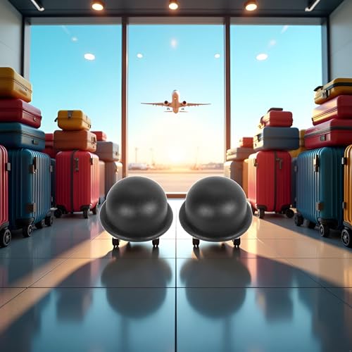 Image of 1Pair Black Replacement Plastic Stud Luggage Feet Pads for Luggage Bags Suitcase Stand Feet Luggage and Travel Gear Luggage Straps